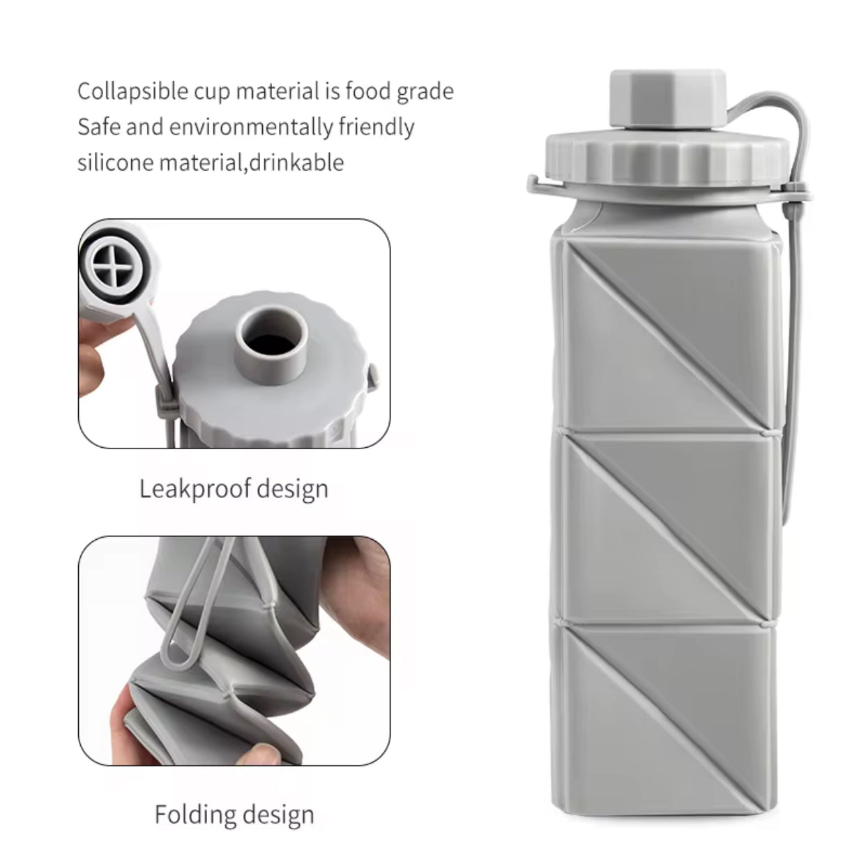 Bouteille d’eau pliable en Silicone - 620 ml
