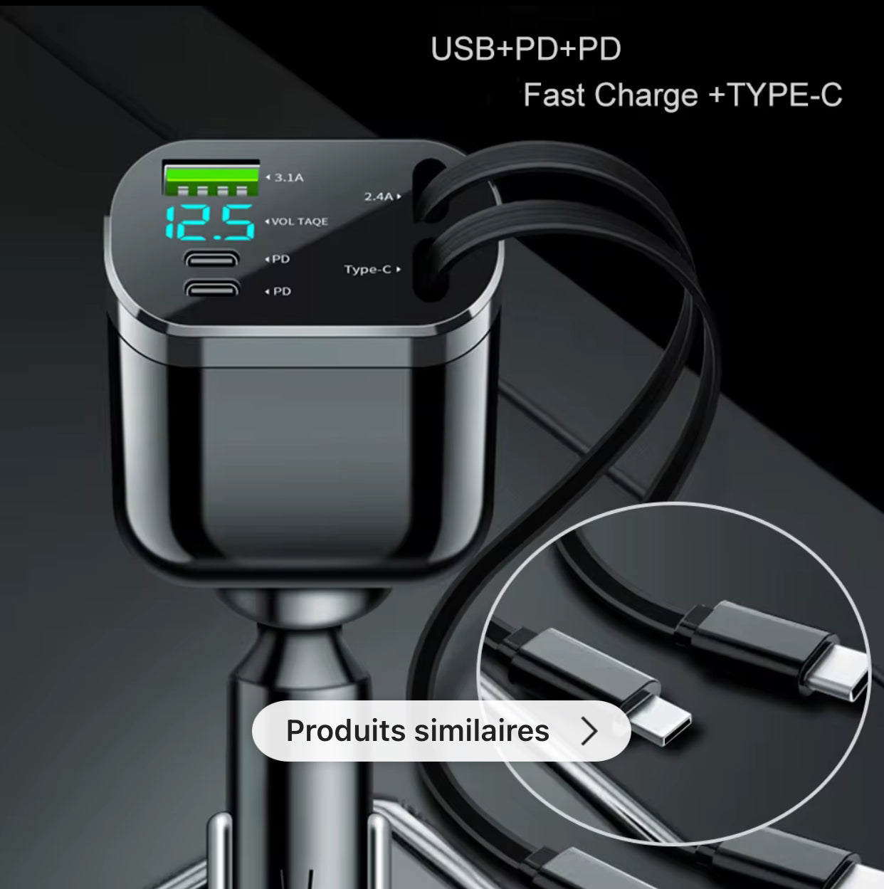 Chargeur de voiture 5 en 1 M4